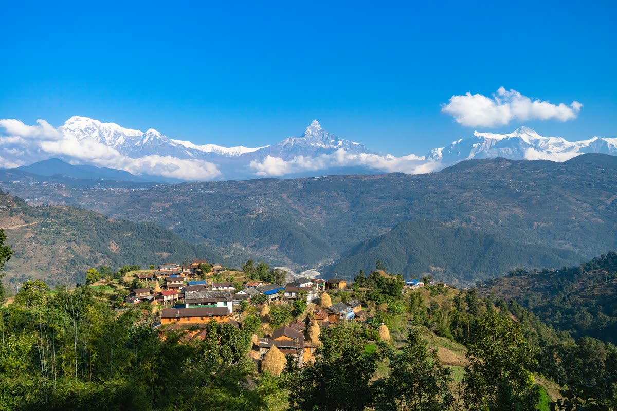 A rural mountain village in Nepal