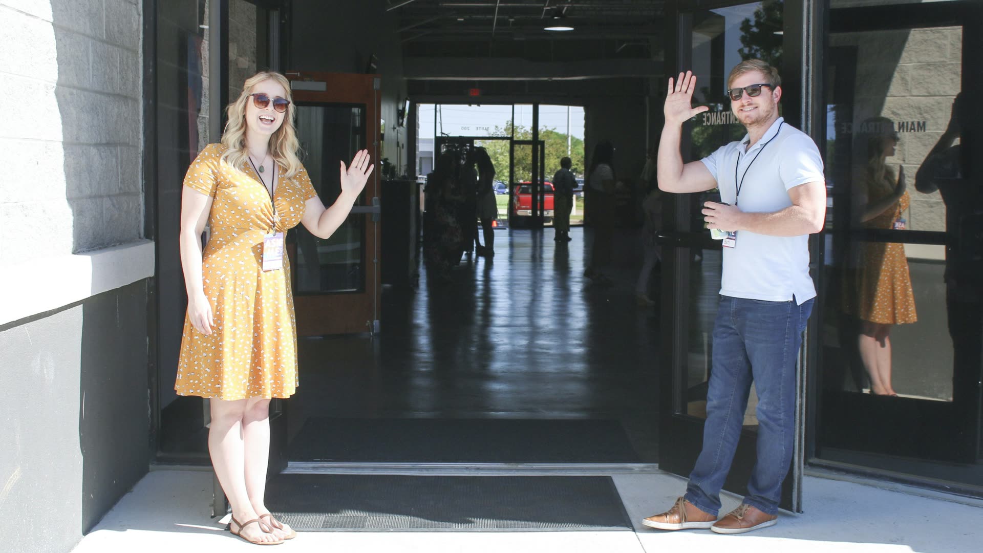 A student being warmly welcomed into a group